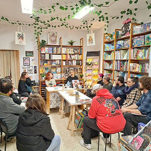 Sesión del club de lectura de cómics